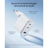 Anker USB-C Nano Charger, 3 Port Type C Charger, Fast Charging with 70W UltraFast Output, Compact and Stylish for iPhone 17/16/15, MacBook Air, iPad, Pixel, Galaxy, and More (Cable Included)(white)