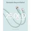 Anker iPhone USB C Cable, PowerLine III Flow USB-C to Lightning PD Cable, Compatible with iPhone 13/13 Pro Max/12/11 Pro/X/XS/XR/8 Plus, AirPods Pro, 90cm, MFi Certified, Silica Gel (Snow White)(Green)