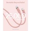 Anker iPhone USB C Cable, PowerLine III Flow USB-C to Lightning PD Cable, Compatible with iPhone 13/13 Pro Max/12/11 Pro/X/XS/XR/8 Plus, AirPods Pro, 90cm, MFi Certified, Silica Gel (Snow White)(Pink)