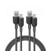 ANKER cable USB C, 180cm, lot de 2 câbles de charge USB A vers USB C, câble de charge USB A vers USB C, charge rapide pour iPhone 16/15, Samsung Galaxy Note 10 Note 9/S10+ S10, LG V30 (Noir)(180 cm)
