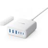Anker 112W USB C Charger, 6 Port Output Charging Dock for iPhone 16/16 Plus/16 Pro/16 Pro Max/Series 15/14/13, MacBook Air, Pixel, Galaxy, iPad, and Others (Cable Not Included)(blanc)