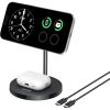 Anker Induction Charger iPhone Charging Base 15W, Adjustable Stand 2-in-1, USB-C Cable 1.5m, Dual LED, Ultra Fast MagSafe for iPhone Series 17/16 and 5W for AirPods (No AC Adapter)(Black)