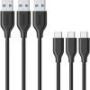 Anker [Pack of 3] PowerLine USB C to USB 3.0 Cables with 56k Ohm Resistance for USB Type C Devices (Samsung Galaxy S9/8/8, New MacBook, Sony XZ, LG V20/G5/6, Google Pixel…)
