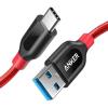 Anker Powerline+ USB Type C Cable 90cm Nylon Braided to USB 3.0 Extra Strong for Devices (Samsung Galaxy S8/S8+, S9, iPhone 16, New MacBook, Huawei P10, Google Pixel, Nexus 6P.)(Red)