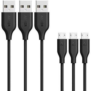 Anker [3 Pack] PowerLine Super Strong Micro USB Cable Aramid Fiber for Samsung, Nexus, LG, Motorola, and Android Smartphones and Tablets, 90 cm, Black