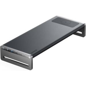 Anker 675 Docking Station (12-in-1, Monitor Stand) with 10Gbps USB-C Ports, 4K@60Hz HDMI Display, Wireless Charging Pad, Dark Grey