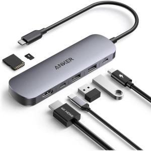 Anker 7 in 1 USB C Hub, 4K 60Hz HDMI Splitter, Power Delivery 100W Max, 3 USB A and Type C 3.0 Data Ports, SD/TF Card, for Type C Devices (Charger Not Included)