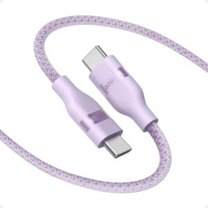 Anker Câble USB-C, 240W Tressé Upcyclé usb-c vers usb-c, Chargeur Type C Rapide, Câble pour iPhone 17/17 Pro / 17 Plus / 17 ProMax, MacBook Pro, iPad Pro/Air 5, Galaxy S23 et autres(0,9m, Blanc)(Violet)