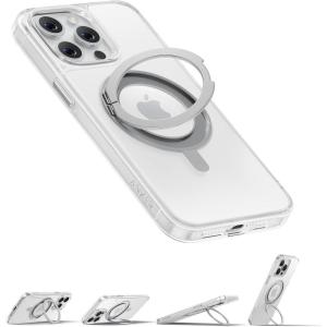 Anker FlexStand Magnetic Phone Case, Anti-Slip, Drop Resistant, Protective Case with Ring Stand, Compatible MagSafe, Exclusively Designed for iPhone 15 6.1 Inch(Clear)