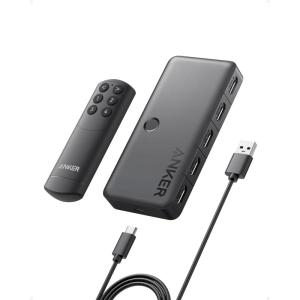 Anker HDMI Switch 4K@60Hz Two-way Switch, 2 in 1 Output with Smooth Finish, Supports HDR, 3D, Dolby, Compatible with Laptops, PC, Xbox Series, PS5/PS4, Projector, etc.(4 in 1)