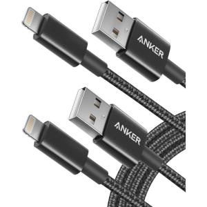 Anker Premium Lightning Cable Nylon MFi Certified for iPhone Charger iPhone 14/14 Plus/14 Pro Max/14 Plus/14 Plus/13/12, iPad Pro Air [2-Pack] (1m)(2-Black)