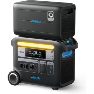 Anker SOLIX F2000 Portable Electric Station, 767 PowerHouse, 2048Wh Solar Generator with 2 x 200W Solar Panels, LiFePO4 Batteries, 3 AC Outlets Up to 2300W for Motorhome, Home(SOLIX F2000+Extra Battery)