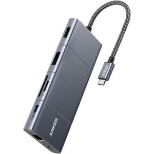 Anker USB C Hub, PowerExpand 11 in 1 Docking Station, with HDMI and DP 4K@60Hz, 100W Power, USB-C and 3 USB-A Data Ports, 1Gbps Ethernet, 3.5mm Audio, Card Reader