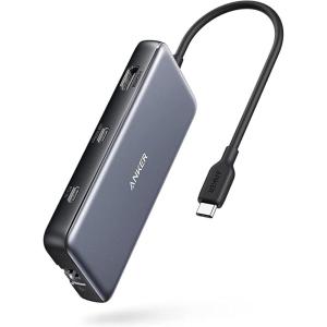 Anker USB C Hub, PowerExpand 8-in-1 USB C Adapter, with Dual HDMI 4K, 100W Power Delivery, 1GB/s Ethernet, 2 USB 3.0 Data Ports, SD and MicroSD Card Reader, for MacBook Pro(Hub)