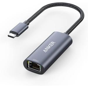 Anker USB C to 2.5Gbps Ethernet Adapter, Portable Aluminum PowerExpand USB C to Gigabit Ethernet Adapter for MacBook Pro, MacBook Air, iPad Pro 2021 and Later, XPS
