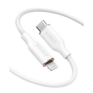 Anker iPhone USB C Cable, PowerLine III Flow USB-C to Lightning PD Cable, Compatible with iPhone 13/13 Pro Max/12/11 Pro/X/XS/XR/8 Plus, AirPods Pro, 90cm, MFi Certified, Silica Gel (Snow White)(White)