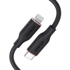 Anker iPhone USB C Cable, PowerLine III Flow USB-C to Lightning PD Cable, Compatible with iPhone 13/13 Pro Max/12/11 Pro/X/XS/XR/8 Plus, AirPods Pro, 90cm, MFi Certified, Silica Gel (Snow White)(Black)