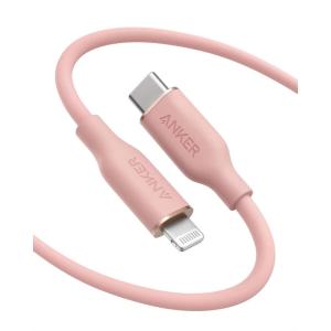 Anker iPhone USB C Cable, PowerLine III Flow USB-C to Lightning PD Cable, Compatible with iPhone 13/13 Pro Max/12/11 Pro/X/XS/XR/8 Plus, AirPods Pro, 90cm, MFi Certified, Silica Gel (Snow White)(Pink)