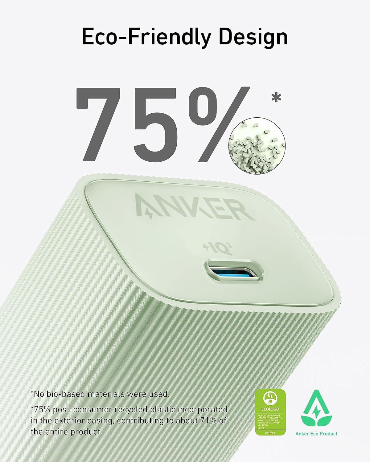 imagePrise Anker Nano USB C Chargeur USB C Haute Vitesse 30 W Charge Rapide PIQ 30 et PPS pour iPhone sries 151413 Pixel Galaxy iPad et Plus cble Non InclusNoir