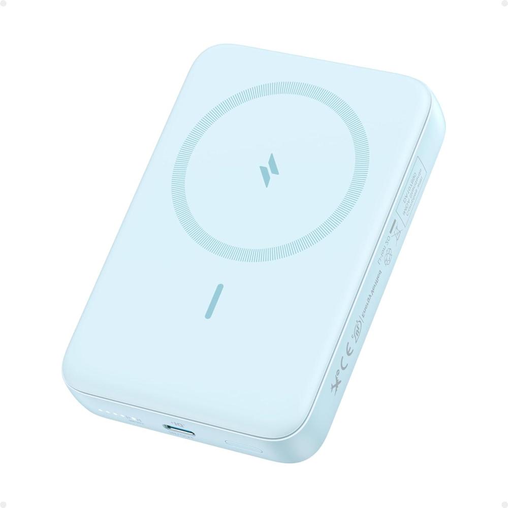 imageAnker Zolo Batterie Externe sans Fil Compacte 10000mAh avec Recharge Rapide PD 30 W Power Bank Magntique Chargeur Durable et Agrable au Toucher pour iPhone Sries 161514 AirPods et AutresBleu