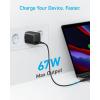 Anker 315 Chargeur USB-C 67 W, Bloc d&rsquo;alimentation Compact Haute Performance avec PIQ 3.0, pour MacBook Pro/Air, iPhone 17/17 Pro/17 Pro Max, iPad, Galaxy, Pixel, AirPods et Plus Encore(Noir)