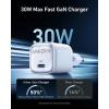 Anker Zolo Chargeur iPhone GaN compact 30 W, port USB C, contrôle de température amélioré, petit format, recharge 3 x plus rapide, pour iPhone 17/16/15/14/13, iPad, Samsung Galaxy S24/S23, Pixel, etc.(blanc)