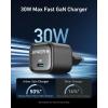 Anker Zolo Chargeur iPhone GaN compact 30 W, port USB C, contrôle de température amélioré, petit format, recharge 3 x plus rapide, pour iPhone 17/16/15/14/13, iPad, Samsung Galaxy S24/S23, Pixel, etc.(Noir)