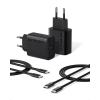 Anker Chargeur USB C 25 W avec câble USB C, Chargeur Samsung Charge Rapide PPS pour Samsung Galaxy S23 Ultra/S23+/S23/S22/S21/S20/Note 20, etc. (Lot de 2 câbles de 1,5 m Inclus)(Noir)