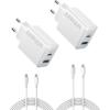 Anker Chargeur iPhone USB C 20 W, Chargeur iPad, Recharge Rapide, Compatible avec IPhone 17/17 Plus/iPhone 17 Pro Max/16/iPad et Autres (câble USB C 150 cm Inclus)(blanc)