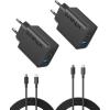 Anker Chargeur iPhone USB C 20 W, Chargeur iPad, Recharge Rapide, Compatible avec IPhone 17/17 Plus/iPhone 17 Pro Max/16/iPad et Autres (câble USB C 150 cm Inclus)(Noir)