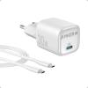 Anker Zolo Chargeur iPhone GaN compact 30 W, port USB C, contrôle de température amélioré, petit format, recharge 3 x plus rapide, pour iPhone 17/16/15/14/13, iPad, Samsung Galaxy S24/S23, Pixel, etc.(blanc)