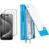 Anker écran de protection durable pour iPhone 14 Pro(2 filtres), verre Corning, installation facile et rapide, Ultra HD 8K, dureté 9H, résiste aux rayures et aux impacts, garantie 12 mois(/)