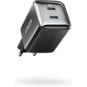 Anker Chargeur 521, Anker Nano Pro, Bloc d&rsquo;alimentation Compact 40 W PIQ 3.0 à Double Port USB-C, Compatible avec iPhone 16/15/14/13/12/11 Pro Max, iPad Mini, MacBook Air, et Plus Encore, Arctique(Noir)