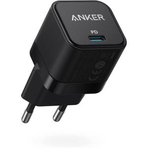 Anker Chargeur iphone PowerPort III Bloc d&rsquo;alimentation USB C 20 W pour Charge Rapide, Compatible avec iPhone 15/14/13/12, Galaxy, Pixel 4/3, iPad/iPad Mini, Blanc (câble de Charge Non Inclus)(Noir)