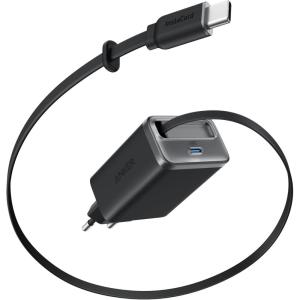 Anker Nano Chargeur iPhone USB C 35W, Chargeur Compact Haute Vitesse 2 Ports avec câble rétractable et Durable Anker InstaCord, pour iPhone série 16/15/14, iPad, Pixel, et Bien Plus Encore(Black)