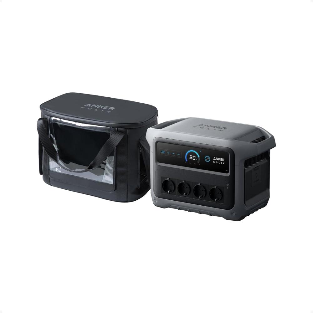 imageStation lectrique portable Anker SOLIX C1000 Gen 2 et panneau solaire 200 W gnrateur solaire 2 000 W pic 3 000 W charge totale en 49 min batterie LiFePO4 1 024 Wh pour les coupures de courantC1000 Gen 2housse tanche