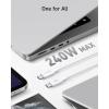 Anker 543 Câble USB C vers USB C (240 W 0,9 m), Câble de Charge Écologique USB 2.0 pour MacBook Pro 2020, iPad Pro 2020, iPad Air 5, Samsung Galaxy S21, et plus, Blanc Aurora(Blanc Aurora)