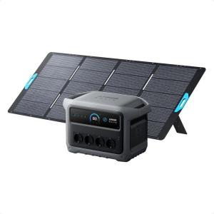 Station électrique portable Anker SOLIX C1000 Gen 2 et panneau solaire 200 W, générateur solaire 2 000 W (pic 3 000 W), charge totale en 49 min, batterie LiFePO4 1 024 Wh, pour les coupures de courant(C1000 Gen 2+400W)
