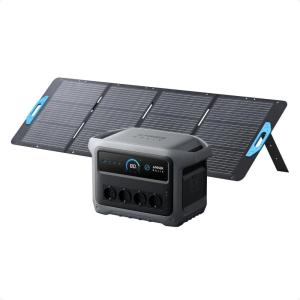 Station électrique portable Anker SOLIX C1000 Gen 2 et panneau solaire 200 W, générateur solaire 2 000 W (pic 3 000 W), charge totale en 49 min, batterie LiFePO4 1 024 Wh, pour les coupures de courant(C1000 Gen 2+200W)