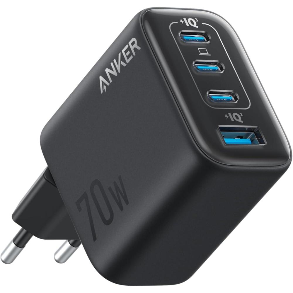 imageAnker Zolo Chargeur Adaptateur Mural 4 Ports avec Sortie UltraRapide 70 W Conception Stable et Compacte pour iPhone sries 17 16 MacBook Air iPad Pixel Galaxy et Plus cble Non Inclus