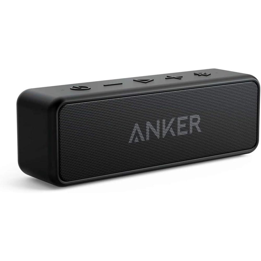 imageSoundcore Anker 2 Enceinte Bluetooth Enceinte Bluetooth Puissante sans Fil avec Basses Puissantes Autonomie de 24 Heures Port de 20 m Etanche Waterproof IPX7 et Microphone IntgrNoir