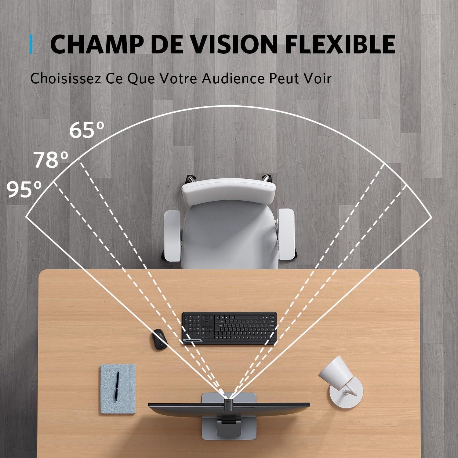 image:imageAnker PowerConf C200 Webcam USB 2K Webcam pour Ordinateur Portable Microphones avec rduction du Bruit et IA Microphones stro Angle de Vision rglable