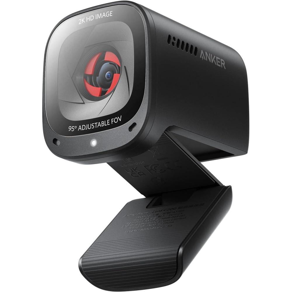 image:imageAnker PowerConf C200 Webcam USB 2K Webcam pour Ordinateur Portable Microphones avec rduction du Bruit et IA Microphones stro Angle de Vision rglable