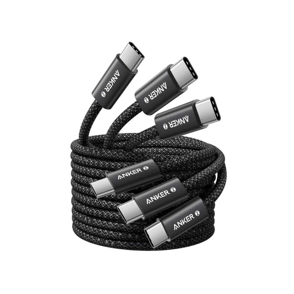 image:imageAnker Zolo Cble USBC vers USBC 240W Cble Charge Rapide 3 pack Tress et Rsistant la Poussire Connecteur Fin pour iPhone 1615 Serie MacBook ProAir iPad ProAir Galaxy S24S23 15m3