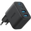 Anker Zolo Chargeur USB-C, Adaptateur Mural 4 Ports avec Sortie 50W Max, 2 Ports USB-C et 2 Ports USB-A, Compact et Stable, pour iPhone 17/16, MacBook, iPad, Pixel, Galaxy, et Plus (Câble Non Inclus)(Noir)
