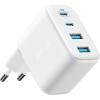Anker Zolo Chargeur USB-C, Adaptateur Mural 4 Ports avec Sortie 50W Max, 2 Ports USB-C et 2 Ports USB-A, Compact et Stable, pour iPhone 17/16, MacBook, iPad, Pixel, Galaxy, et Plus (Câble Non Inclus)(blanc)